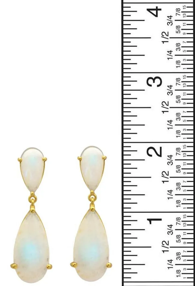 Earrings YoTreasure Rainbow Moonstone Gold Plated Over Brass Drop Earrings Jewelry Earrings YoTreasure Rainbow Moonstone Gold Plated Over Brass Drop Earrings Jewelry