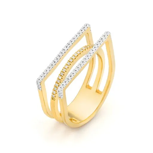 Ella Stein Gold Diamond Deco Stack Ring SI2859 Ella Stein Rings