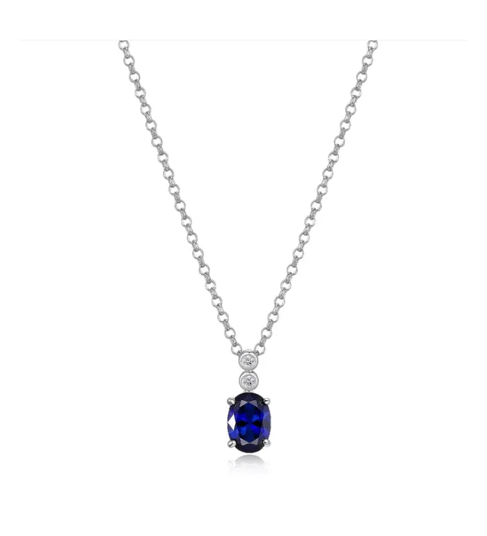 ELLE ELLE Oval Sapphire Necklace SI3001 Necklaces