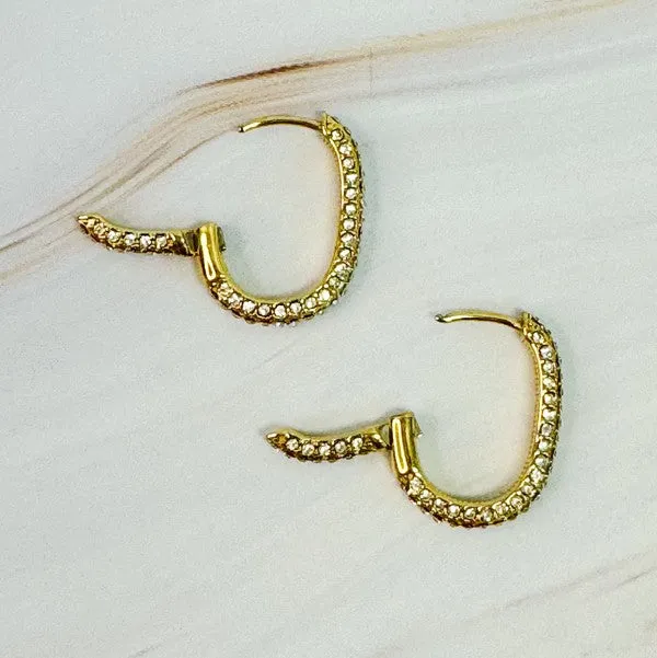 Ellison and Young Earrings Shine Covered Oval Hoop Earrings