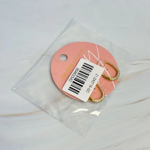 Ellison and Young Earrings Shine Covered Oval Hoop Earrings