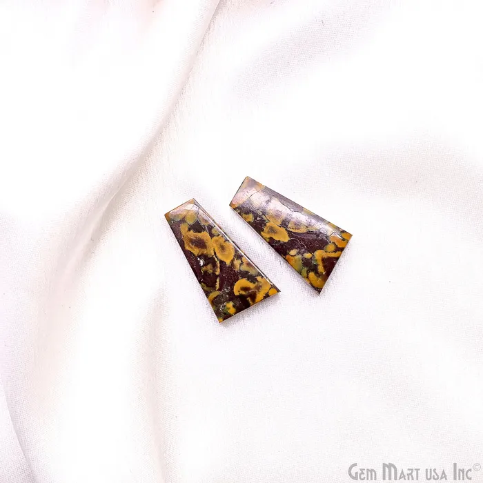 Fruit Jasper Free Form Shape 29x14mm Loose Gemstone For Earring Pair GemMartUSA Earrings