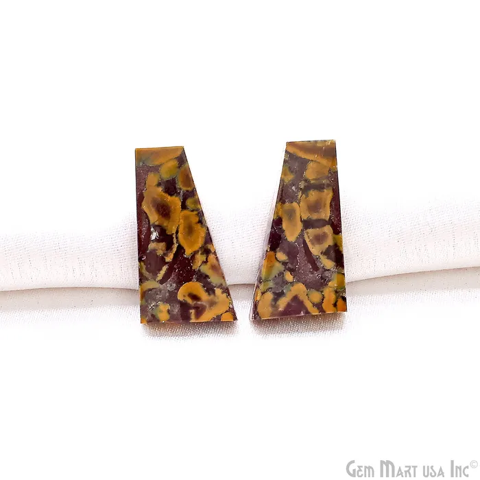 Fruit Jasper Free Form Shape 29x14mm Loose Gemstone For Earring Pair GemMartUSA Earrings