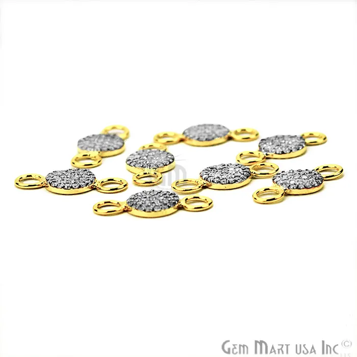 GemmartUSA Bracelets Cubic Zircon Pave Round Gold Vermeil Charm For Bracelet Pendants GemmartUSA Bracelets Cubic Zircon Pave Round Gold Vermeil Charm For Bracelet Pendants