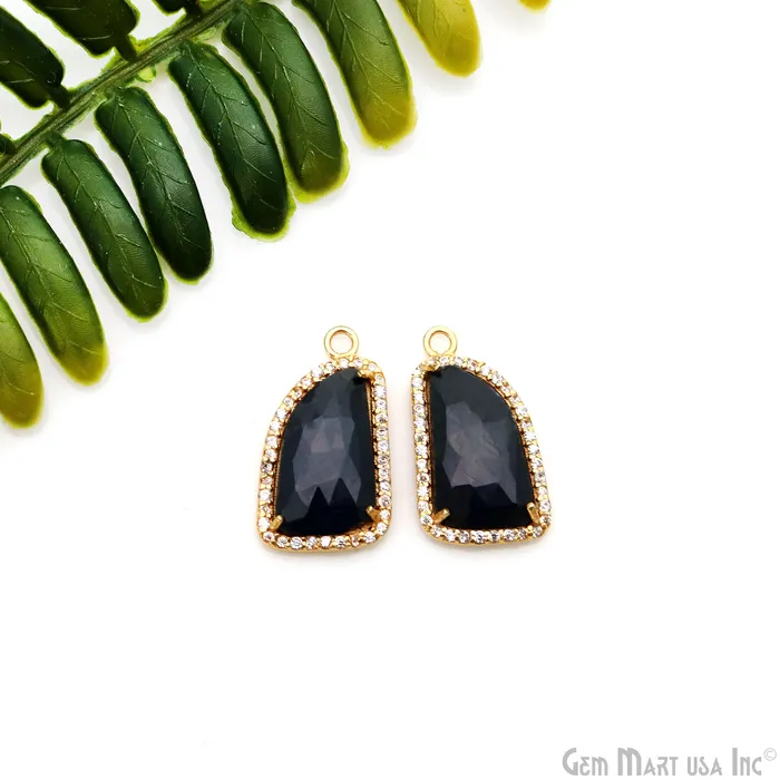 GemmartUSA Earrings DIY Sapphire with Pave Cubic Zirconia 21x11mm Gold Vermeil Chandelier Earrings Connector 1 Pair GemmartUSA Earrings DIY Sapphire with Pave Cubic Zirconia 21x11mm Gold Vermeil Chandelier Earrings Connector 1 Pair