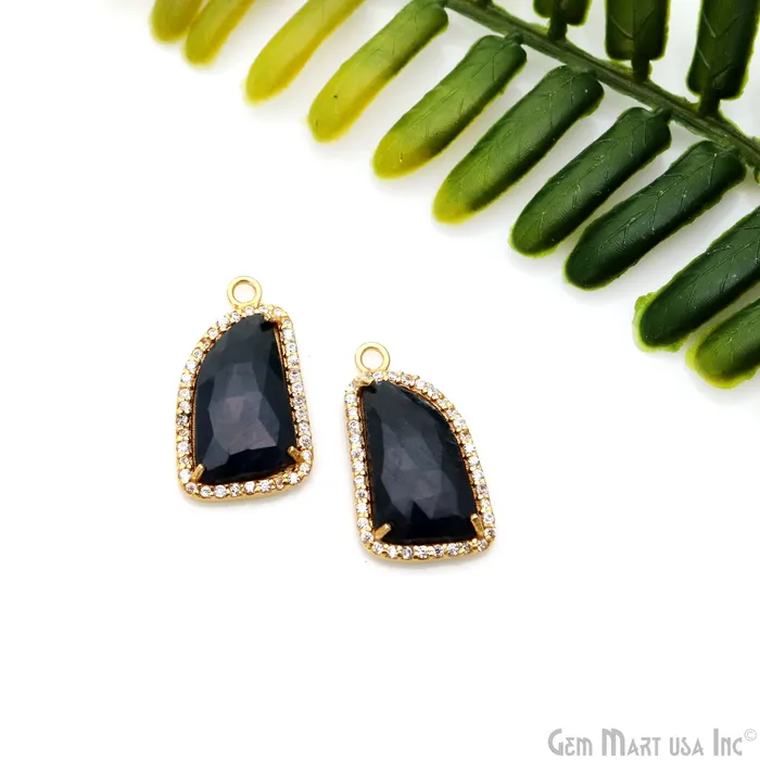 GemmartUSA Earrings DIY Sapphire with Pave Cubic Zirconia 21x11mm Gold Vermeil Chandelier Earrings Connector 1 Pair GemmartUSA Earrings DIY Sapphire with Pave Cubic Zirconia 21x11mm Gold Vermeil Chandelier Earrings Connector 1 Pair