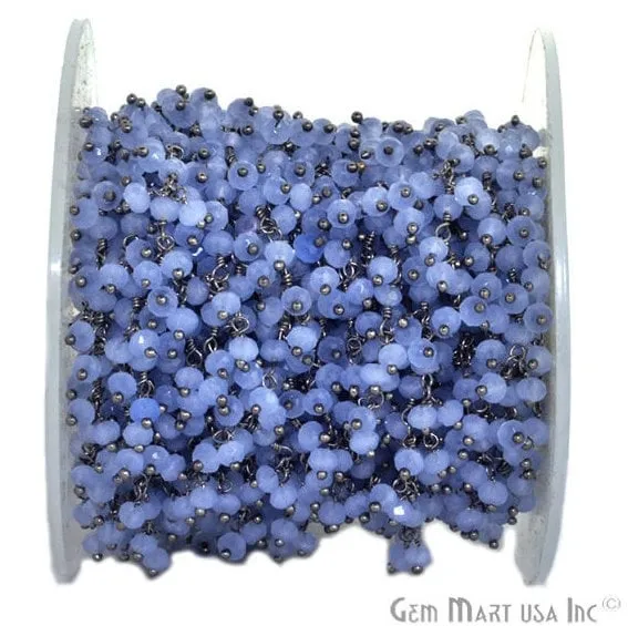 GemmartUSA Lavender Faceted Beads Oxidized Wire Wrapped Cluster Dangle Rosary Chain Charm Necklaces GemmartUSA Lavender Faceted Beads Oxidized Wire Wrapped Cluster Dangle Rosary Chain Charm Necklaces