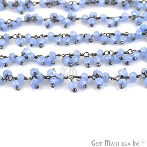 GemmartUSA Lavender Faceted Beads Oxidized Wire Wrapped Cluster Dangle Rosary Chain Charm Necklaces GemmartUSA Lavender Faceted Beads Oxidized Wire Wrapped Cluster Dangle Rosary Chain Charm Necklaces