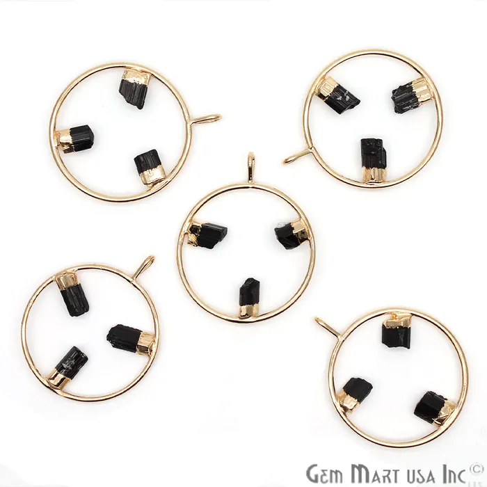 GemMartUSA Necklaces DIY Stalagmite Black Tourmaline Triple Point Gold Plated Necklace Pendant GemMartUSA Necklaces DIY Stalagmite Black Tourmaline Triple Point Gold Plated Necklace Pendant
