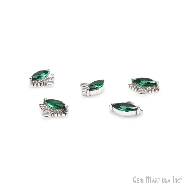 GemMartUSA Necklaces Emerald Evil Eye Marquise Gemstone 10x7mm Gold Plated Pendant Connector GemMartUSA Necklaces Emerald Evil Eye Marquise Gemstone 10x7mm Gold Plated Pendant Connector
