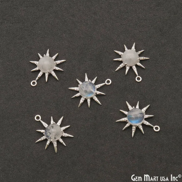 GemMartUSA Necklaces Gemstone Rising Sun Connector Sunburst Pendant Gold Plated 9mm GemMartUSA Necklaces Gemstone Rising Sun Connector Sunburst Pendant Gold Plated 9mm