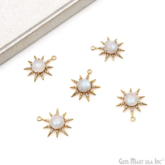 GemMartUSA Necklaces Gemstone Rising Sun Connector Sunburst Pendant Gold Plated 9mm GemMartUSA Necklaces Gemstone Rising Sun Connector Sunburst Pendant Gold Plated 9mm