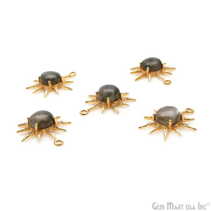 GemMartUSA Necklaces Gemstone Rising Sun Connector Sunburst Pendant Gold Plated 9mm GemMartUSA Necklaces Gemstone Rising Sun Connector Sunburst Pendant Gold Plated 9mm