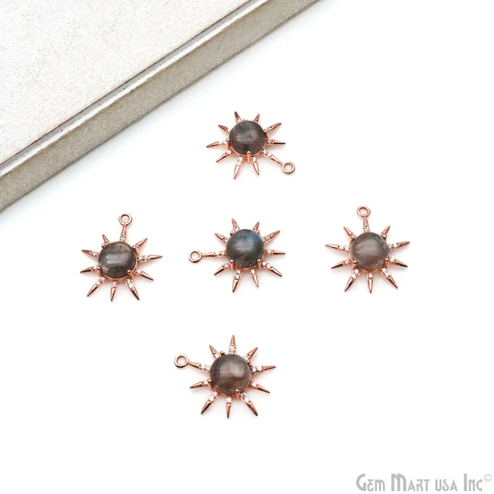 GemMartUSA Necklaces Gemstone Rising Sun Connector Sunburst Pendant Gold Plated 9mm GemMartUSA Necklaces Gemstone Rising Sun Connector Sunburst Pendant Gold Plated 9mm