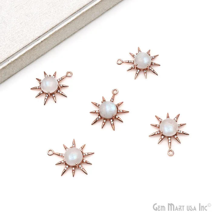 GemMartUSA Necklaces Gemstone Rising Sun Connector Sunburst Pendant Gold Plated 9mm GemMartUSA Necklaces Gemstone Rising Sun Connector Sunburst Pendant Gold Plated 9mm