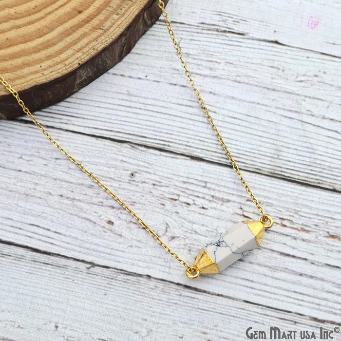 GemmartUSA PreStyled Sets Double Terminated Point 29x7mm Gold Electroplated Gemstone Connector