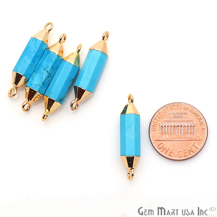 GemmartUSA PreStyled Sets Double Terminated Point 29x7mm Gold Electroplated Gemstone Connector