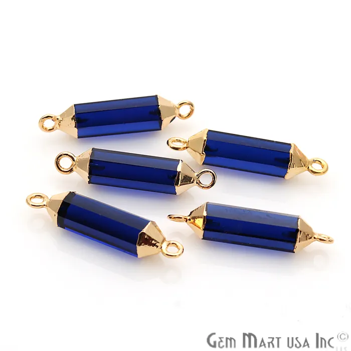 GemmartUSA PreStyled Sets Double Terminated Point 29x7mm Gold Electroplated Gemstone Connector