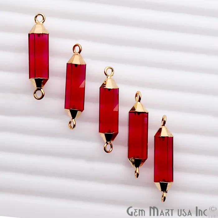 GemmartUSA PreStyled Sets Double Terminated Point 29x7mm Gold Electroplated Gemstone Connector