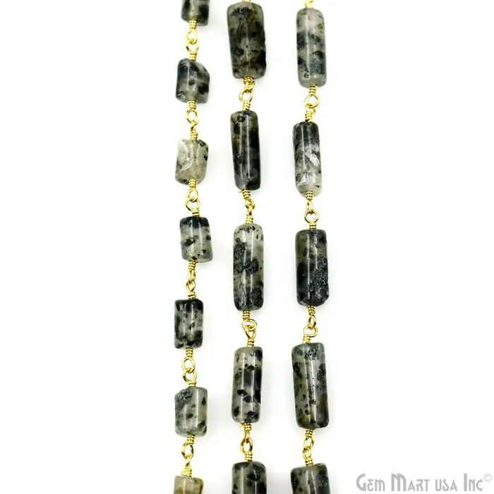GemMartUSA PreStyled Sets Fluorite Cabochon Tumble Beads 10x5mm Gold Plated Wire Wrapped Rosary Chain GemMartUSA PreStyled Sets Fluorite Cabochon Tumble Beads 10x5mm Gold Plated Wire Wrapped Rosary Chain