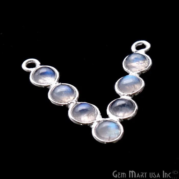 GemmartUSA Rings DIY Rainbow Moonstone 22x21mm Silver Plated Chandelier Finding Component GemmartUSA Rings DIY Rainbow Moonstone 22x21mm Silver Plated Chandelier Finding Component