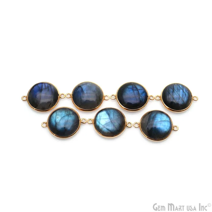 GemmartUSA Rings Flashy Labradorite Cabochon 16mm Round Double Bail Gold Plated Gemstone Connector GemmartUSA Rings Flashy Labradorite Cabochon 16mm Round Double Bail Gold Plated Gemstone Connector