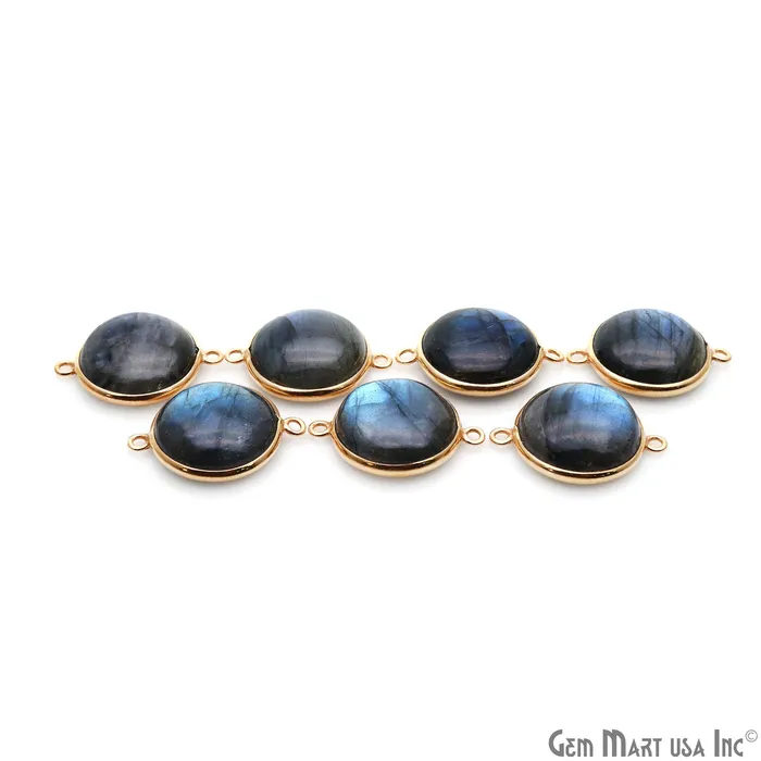GemmartUSA Rings Flashy Labradorite Cabochon 16mm Round Double Bail Gold Plated Gemstone Connector GemmartUSA Rings Flashy Labradorite Cabochon 16mm Round Double Bail Gold Plated Gemstone Connector