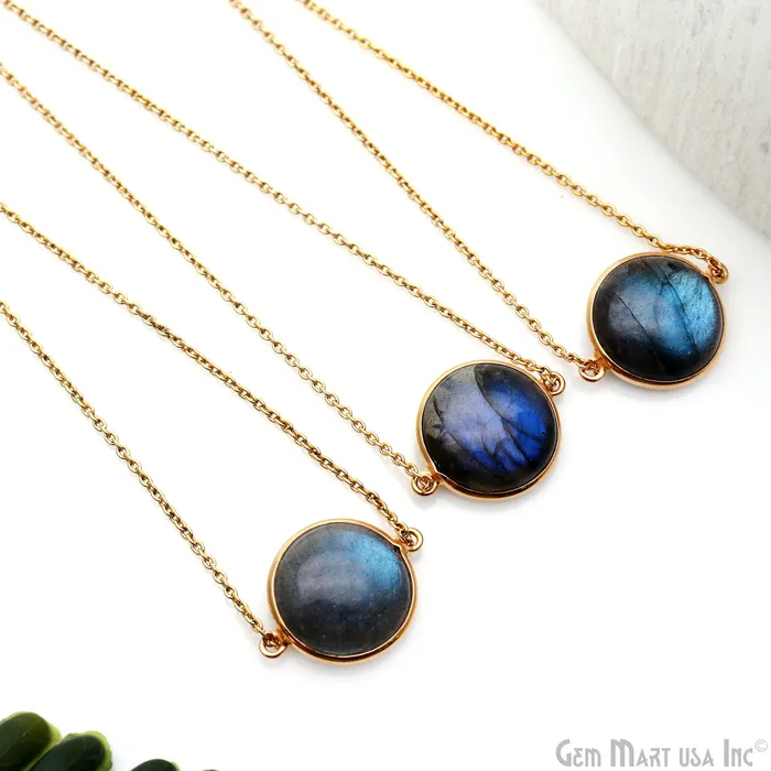 GemmartUSA Rings Flashy Labradorite Cabochon 16mm Round Double Bail Gold Plated Gemstone Connector GemmartUSA Rings Flashy Labradorite Cabochon 16mm Round Double Bail Gold Plated Gemstone Connector