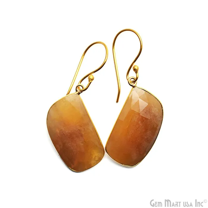 GemMartUSA Wonder Sapphire 14X24MM Gold Plated Gemstone Dangle Hook Earrings WSER90565 Earrings GemMartUSA Wonder Sapphire 14X24MM Gold Plated Gemstone Dangle Hook Earrings WSER90565 Earrings