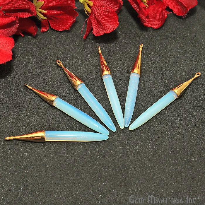 Gemstone 52x6mm Gold Plated Bail Spike Connector GemmartUSA PreStyled Sets Gemstone 52x6mm Gold Plated Bail Spike Connector GemmartUSA PreStyled Sets