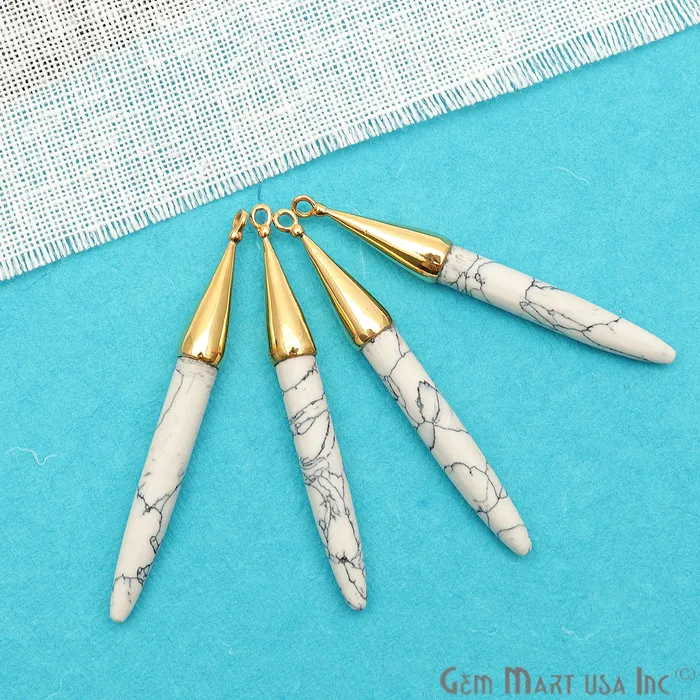 Gemstone 52x6mm Gold Plated Bail Spike Connector GemmartUSA PreStyled Sets Gemstone 52x6mm Gold Plated Bail Spike Connector GemmartUSA PreStyled Sets