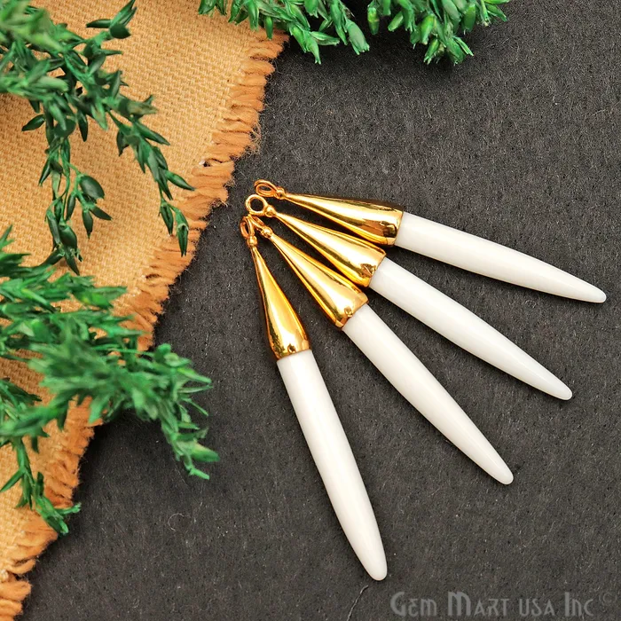 Gemstone 52x6mm Gold Plated Bail Spike Connector GemmartUSA PreStyled Sets Gemstone 52x6mm Gold Plated Bail Spike Connector GemmartUSA PreStyled Sets