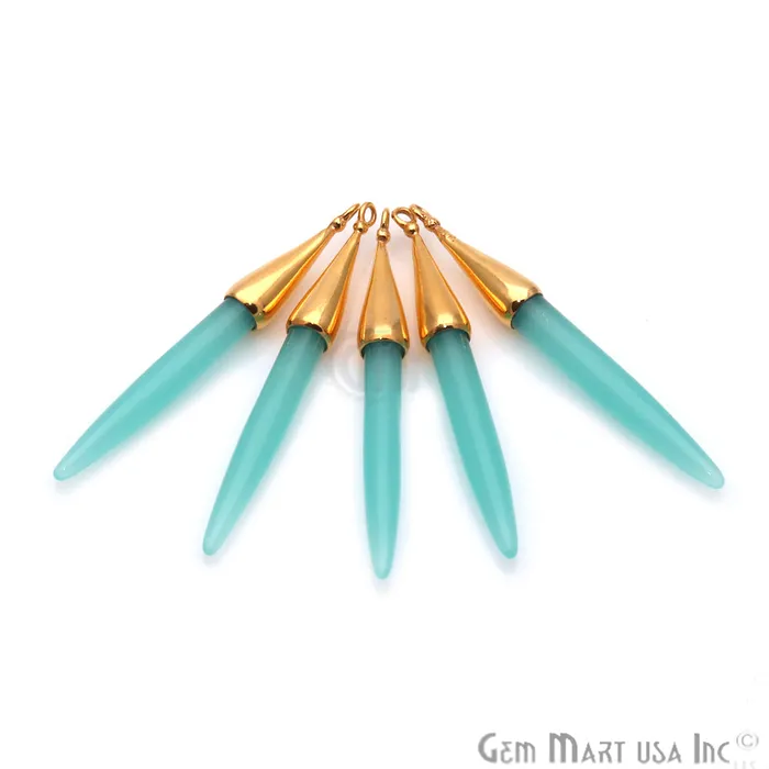 Gemstone 52x6mm Gold Plated Bail Spike Connector GemmartUSA PreStyled Sets Gemstone 52x6mm Gold Plated Bail Spike Connector GemmartUSA PreStyled Sets