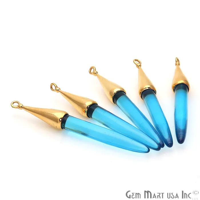 Gemstone 52x6mm Gold Plated Bail Spike Connector GemmartUSA PreStyled Sets Gemstone 52x6mm Gold Plated Bail Spike Connector GemmartUSA PreStyled Sets