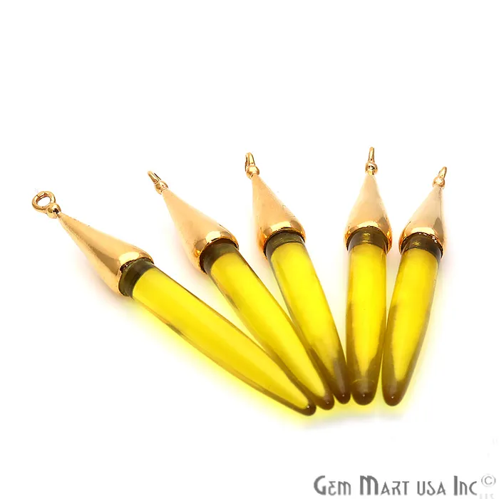 Gemstone 52x6mm Gold Plated Bail Spike Connector GemmartUSA PreStyled Sets Gemstone 52x6mm Gold Plated Bail Spike Connector GemmartUSA PreStyled Sets