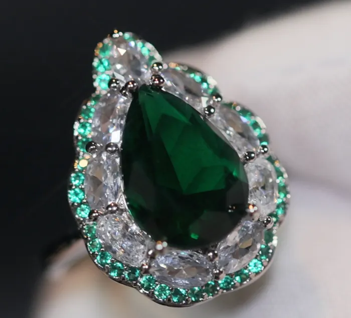 Green Diamond Ring Teardrop Engagement Ring Green Diamond Engagement Ring Lab Diamonds London Rings