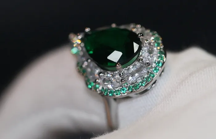 Green Diamond Ring Teardrop Engagement Ring Green Diamond Engagement Ring Lab Diamonds London Rings