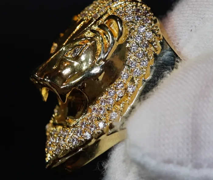 Iced out ring Lion Ring Diamond Lion Ring Leo ring Lion rings Iced Out Lion Ring Sphinx ring Mens Gold Ring Big Gold Ring Lab Diamonds London Rings