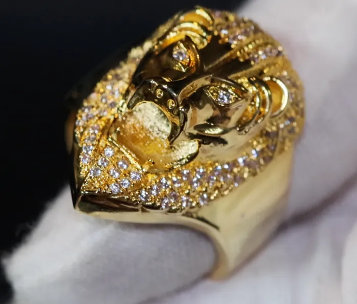 Iced out ring Lion Ring Diamond Lion Ring Leo ring Lion rings Iced Out Lion Ring Sphinx ring Mens Gold Ring Big Gold Ring Lab Diamonds London Rings