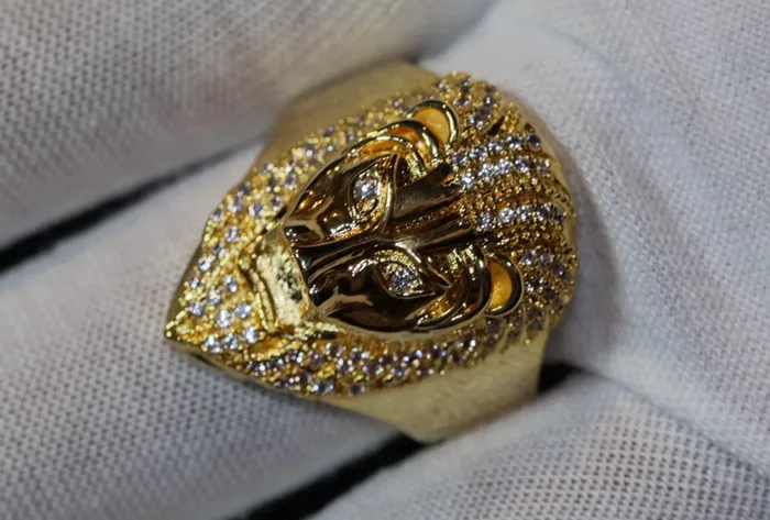 Iced out ring Lion Ring Diamond Lion Ring Leo ring Lion rings Iced Out Lion Ring Sphinx ring Mens Gold Ring Big Gold Ring Lab Diamonds London Rings