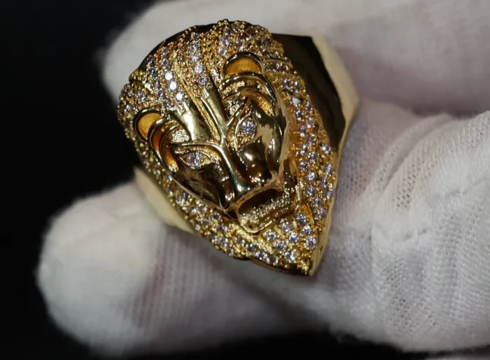 Iced out ring Lion Ring Diamond Lion Ring Leo ring Lion rings Iced Out Lion Ring Sphinx ring Mens Gold Ring Big Gold Ring Lab Diamonds London Rings