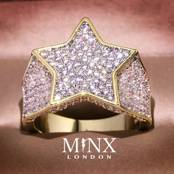 Iced out ring Star Ring Bling Ring ML Rings