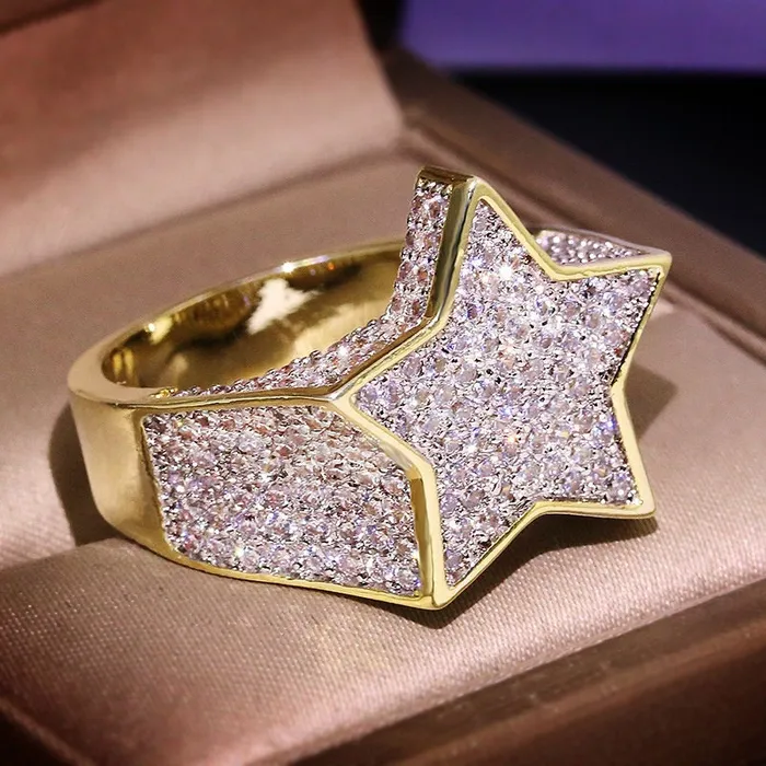 Iced out ring Star Ring Bling Ring ML Rings