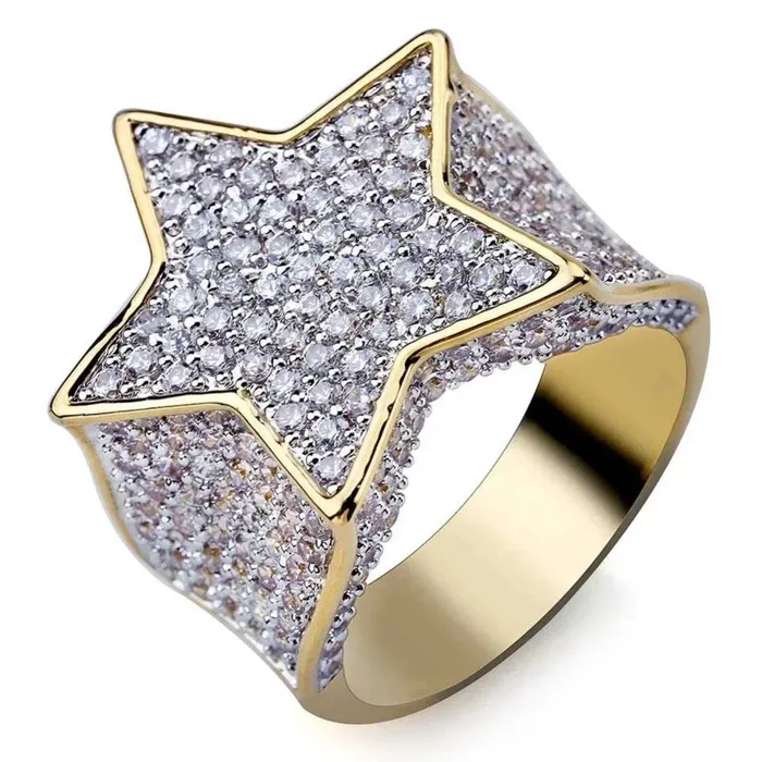 Iced out ring Star Ring Bling Ring ML Rings