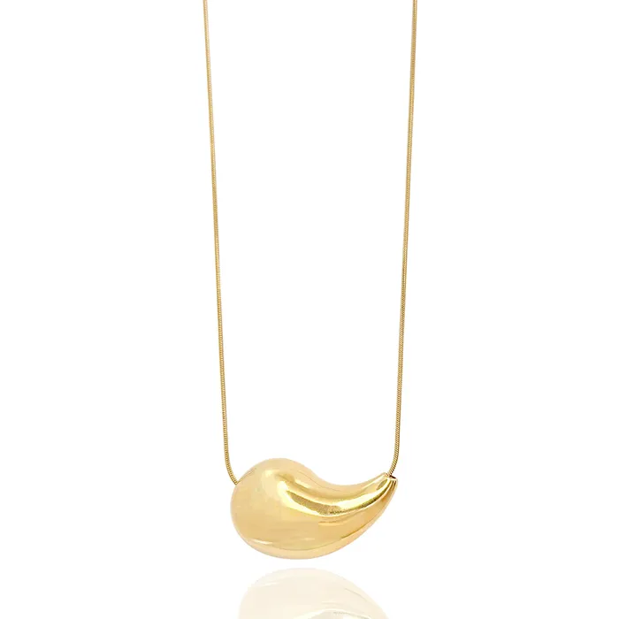 INDIA GOLD PAISLEY LONG PENDANT NECKLACE Mai Dsire Necklaces