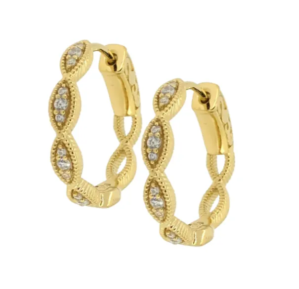 Kelly Waters Earrings Kelly Waters Gold Vermeil Marquise CZ Pod Hoop Earrings SI3339 Kelly Waters Earrings Kelly Waters Gold Vermeil Marquise CZ Pod Hoop Earrings SI3339