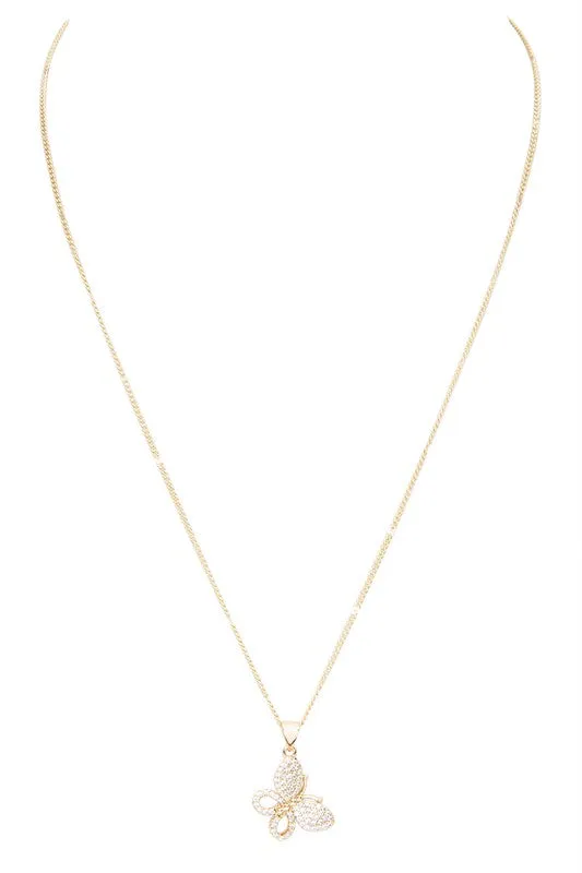 LA Jewelry Plaza Necklaces Cubic Zirconia Butterfly Pendant Necklace LA Jewelry Plaza Necklaces Cubic Zirconia Butterfly Pendant Necklace