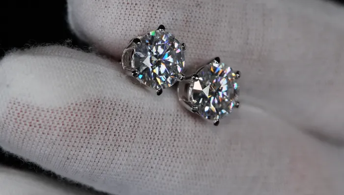 Lab Diamonds London Earrings 60ct MOISSANITE DIAMOND EAR STUDS MOISSANITE ROUND DIAMOND EAR STUDS