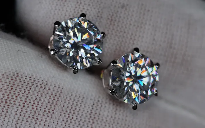 Lab Diamonds London Earrings 60ct MOISSANITE DIAMOND EAR STUDS MOISSANITE ROUND DIAMOND EAR STUDS