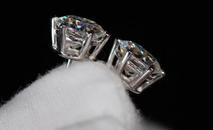 Lab Diamonds London Earrings 60ct MOISSANITE DIAMOND EAR STUDS MOISSANITE ROUND DIAMOND EAR STUDS
